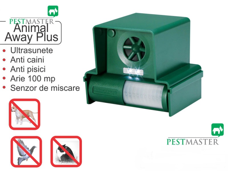 Dispozitiv mobil cu baterii impotriva cainilor si pisicilor Animal Away Plus 